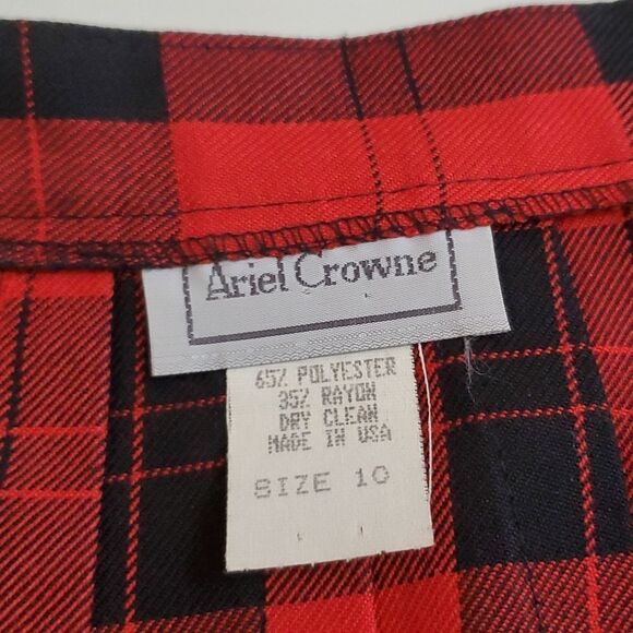 Ariel Crowne, Women's Red and Black Tartan Plaid Skirt, Size 10, New - Picture 3 of 5